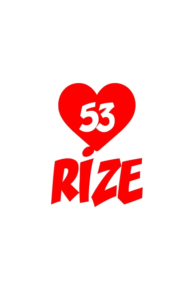 Heart 53 Rize Car Sticker 17X17 cm Red