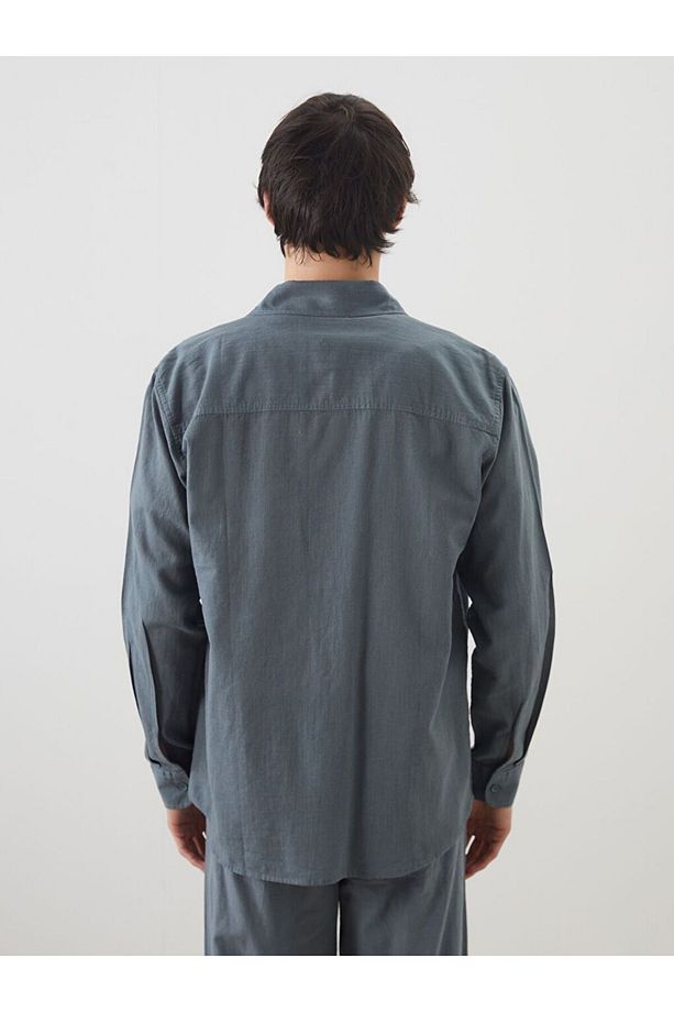 XSIDE Regular Fit Uzun Kollu Keten Karışımlı Erkek Gömlek - 4