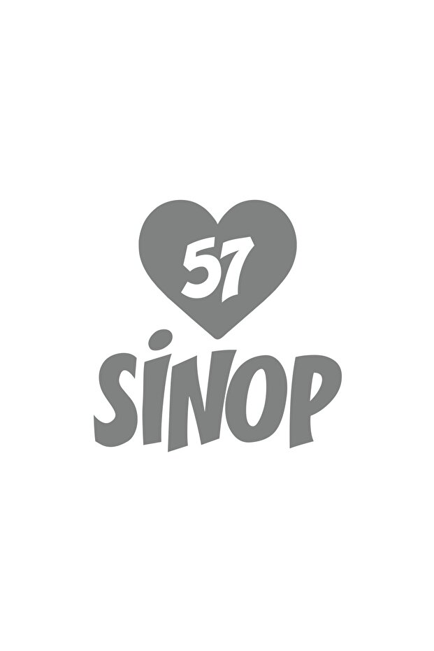 Heart 57 Sinop Car Sticker 17X17 cm Gray
