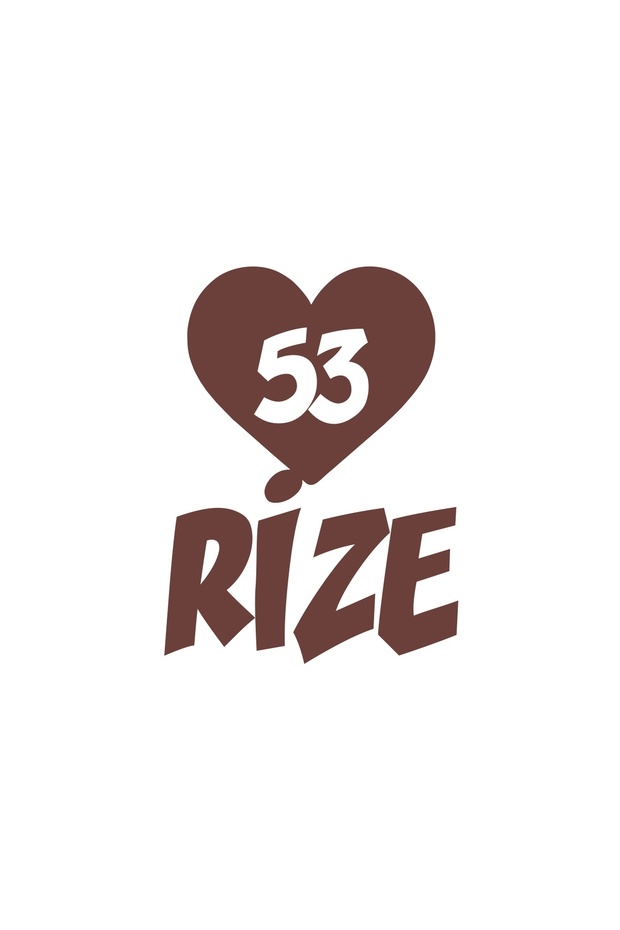 Heart 53 Rize Car Sticker 17X17 cm Brown
