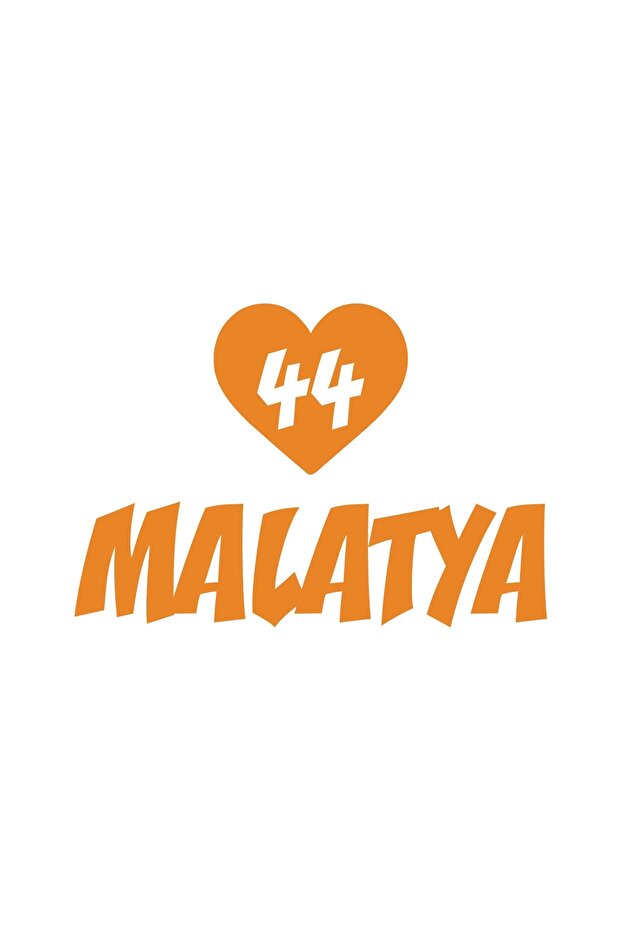 Heart 44 Malatya Car Sticker 17X17 cm Orange