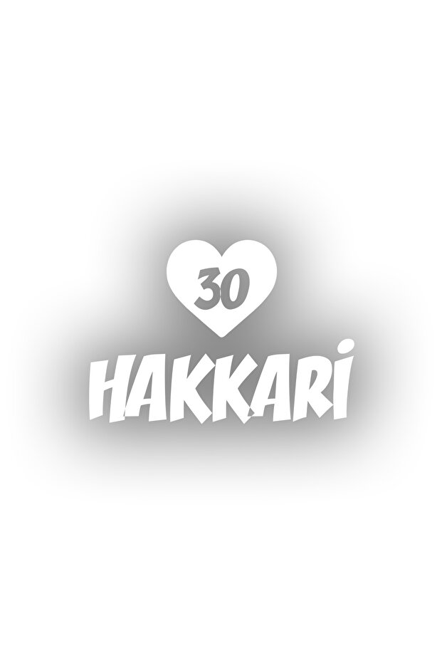 Heart 30 Hakkari Car Sticker 17X17 cm White