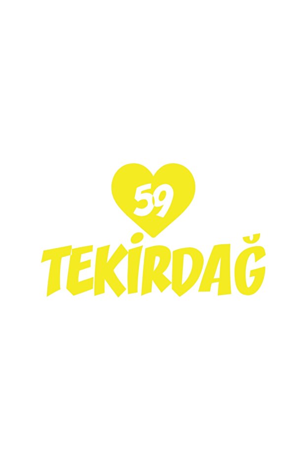 Heart 59 Tekirdağ Car Sticker 17X17 cm Yellow