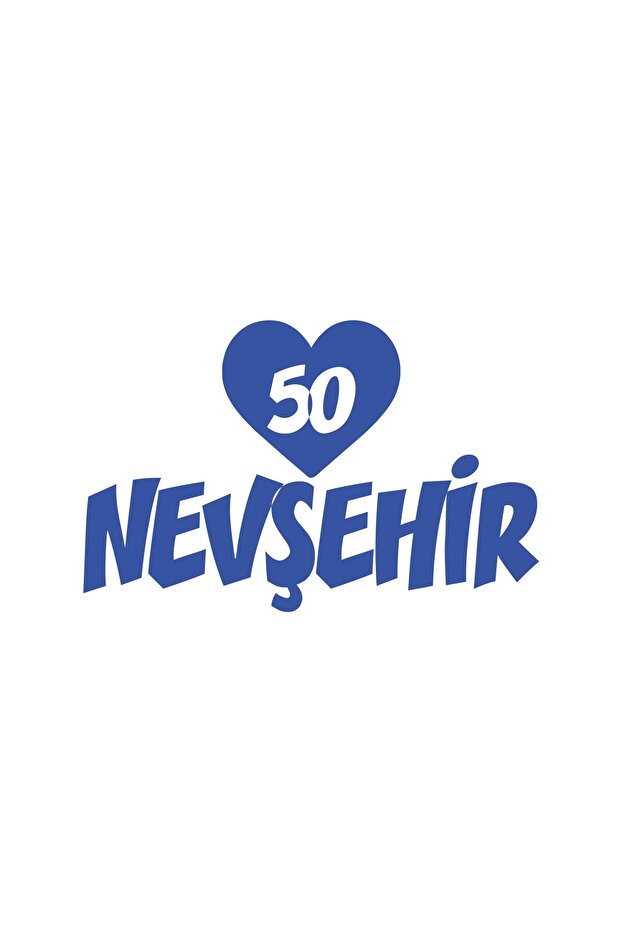 Heart 50 Nevşehir Car Sticker 17X17 cm Blue