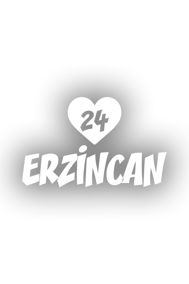 Heart 24 Erzinjan Car Sticker 17X17 cm White