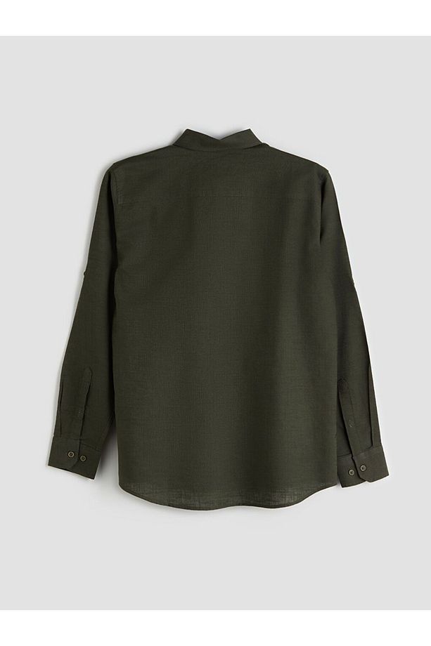 LCWAIKIKI Classic Regular Fit Uzun Kollu Keten Karışımlı Erkek Gömlek - 2