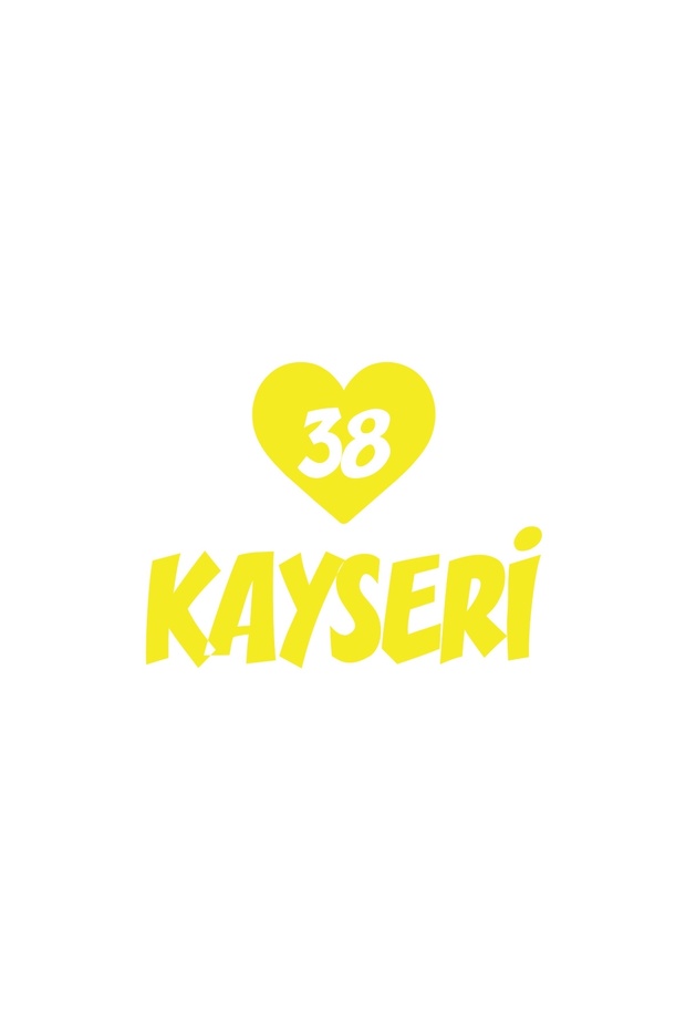 Heart 38 Kayseri Car Sticker 17X17 cm Yellow