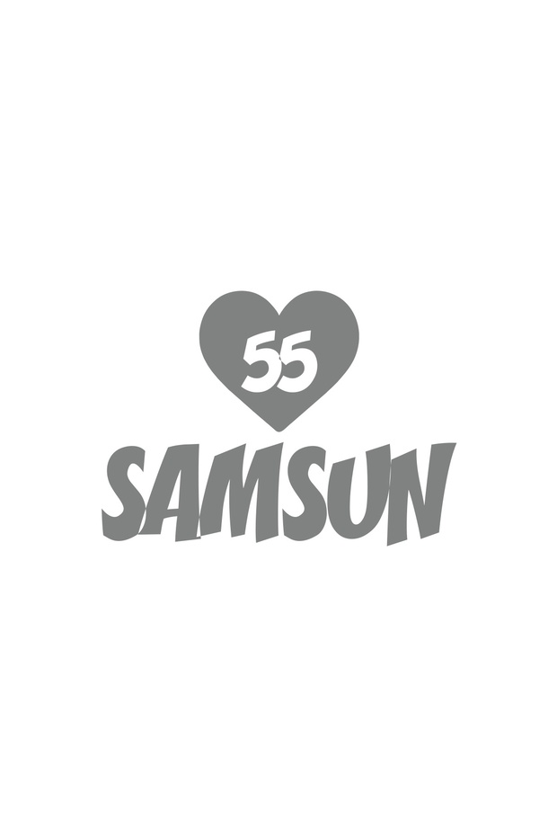 Heart 55 Samsun Car Sticker 17X17 cm Gray