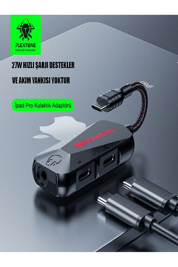 GS1 3 İn 1 Usb-c Type-c Oyun Ses 60W Hızlı Şarj Adaptörü Oyun ve Ses 60w Hızlı Şarj Adaptörü - 4