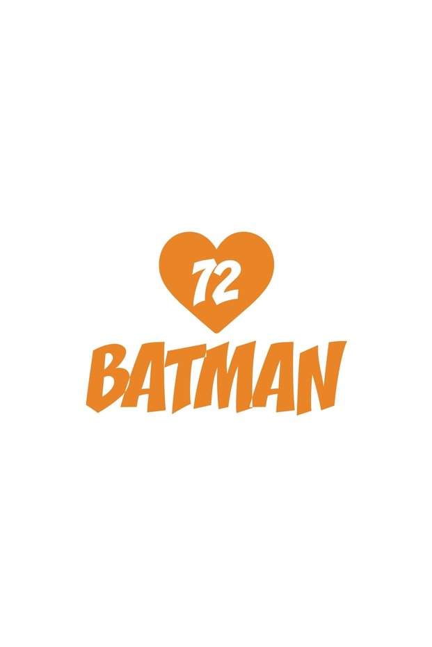 Heart 72 Batman Car Sticker 17X17 cm Orange