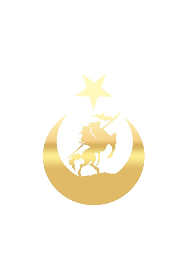 Falcon and Moon Star Turkish Flag Car Sticker 17X17 cm Gold