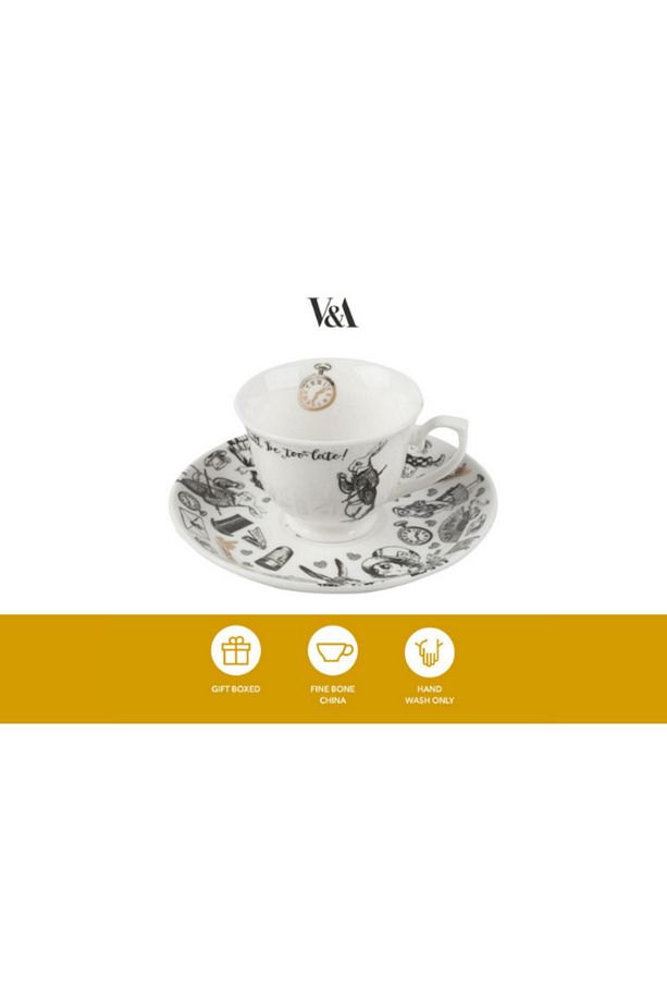 x V&A Alice In Wonderland 100ml Porselen Kahve Fincanı - 4
