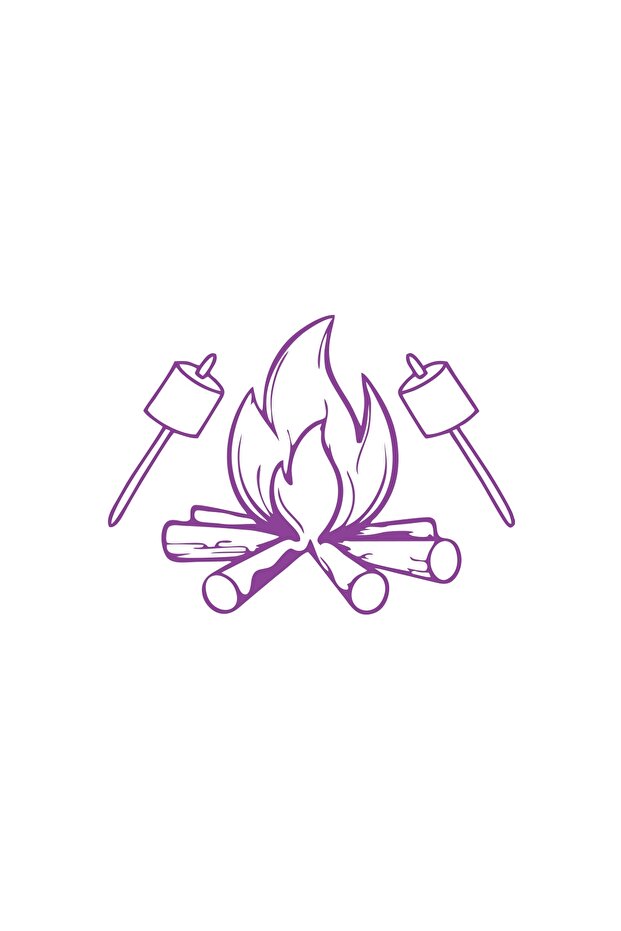Campfire Car Sticker 17X17 cm Purple