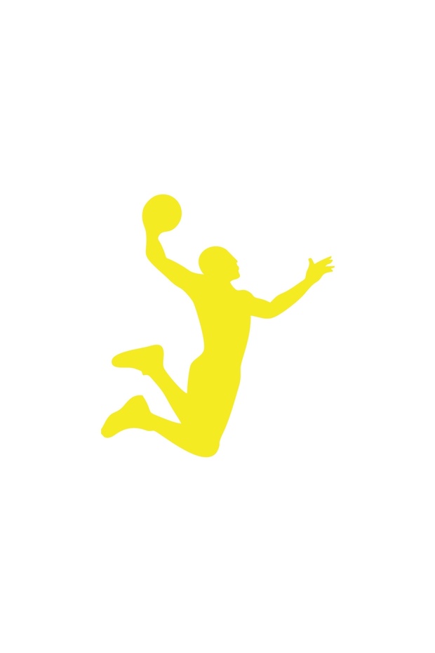 Basketball Silhouette Car Sticker 17X17 cm Yellow