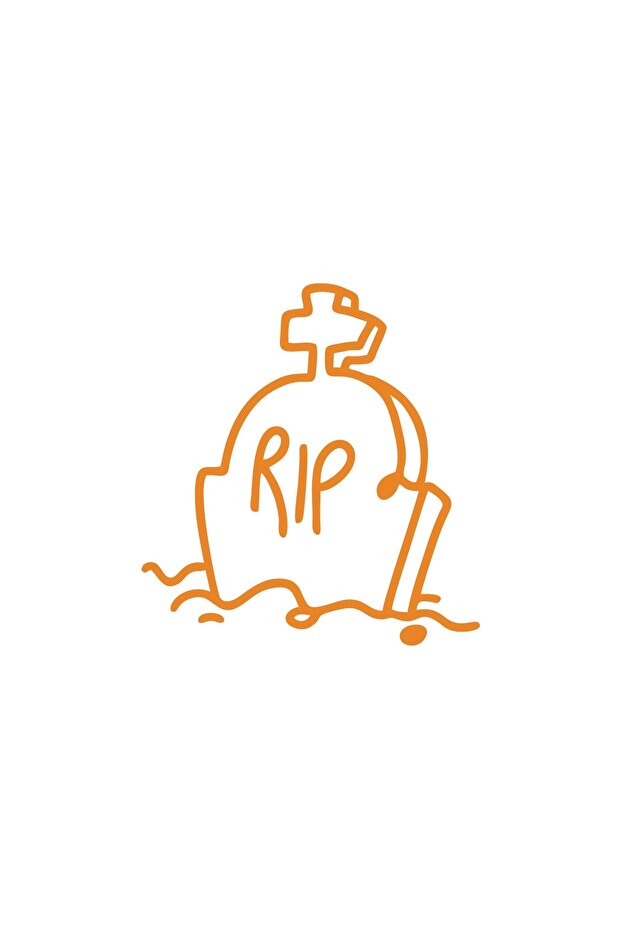 Rip Tombstone Car Sticker 17X17 cm Orange