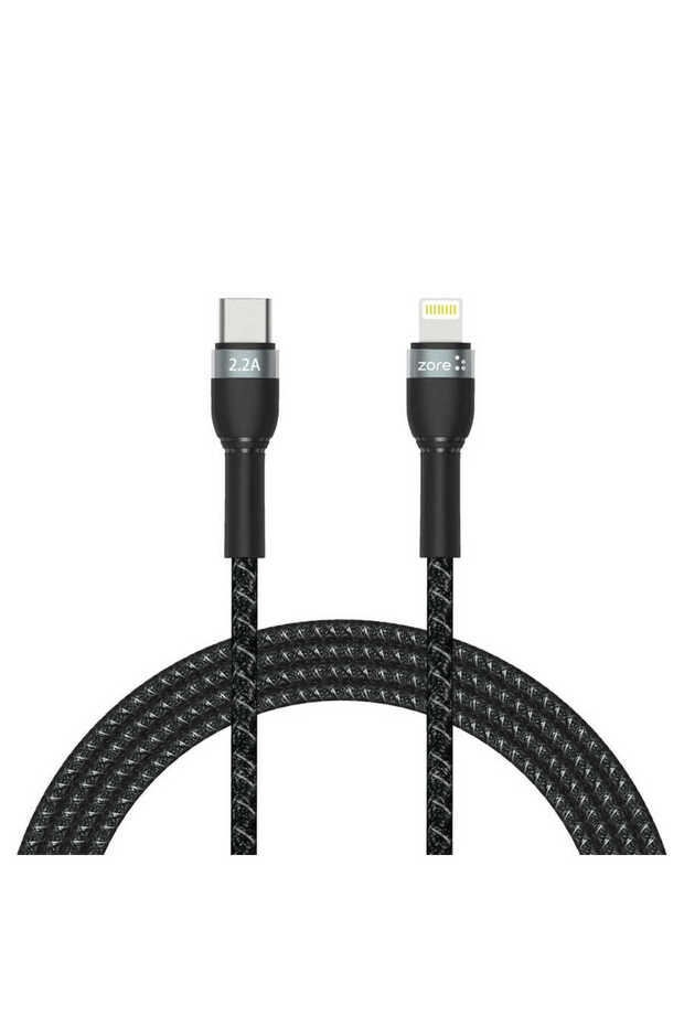 Black Shira Series Type-C to Lightning Pd Cable 2 Meters