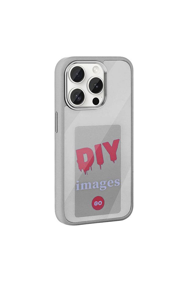 iPhone 15 Pro Kılıf Ekranı Yansıtan KLFS Akıllı NFC Kapak - Gri - 4