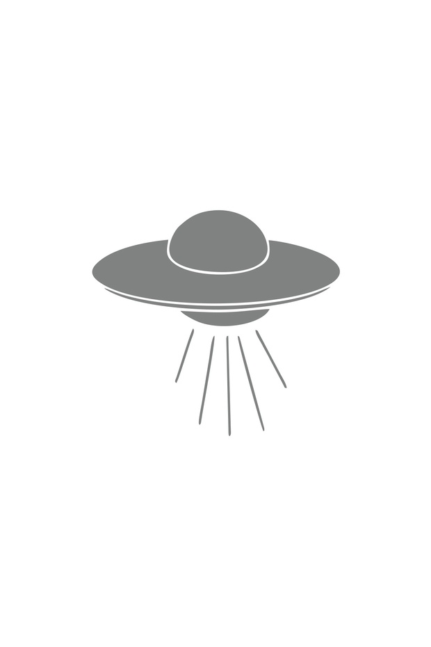 Ufo Car Sticker 17X17 cm Gray