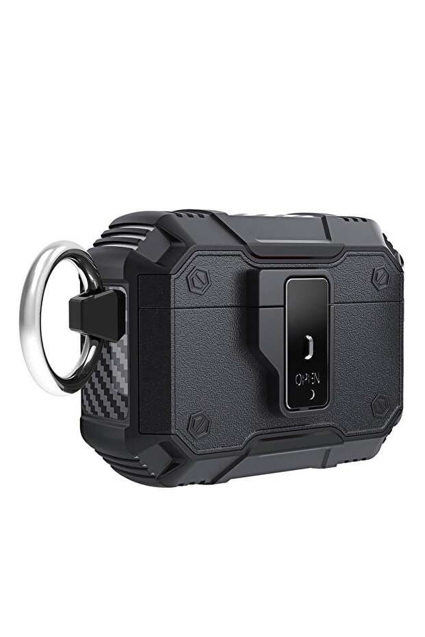Air-Pods Pro 2 Compatible Airbag 35 Impact Resistant Case with Button-Black