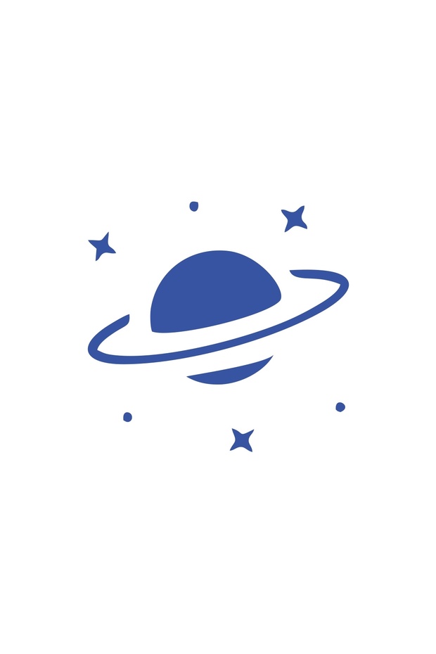 Saturn Car Sticker 17X17 cm Blue
