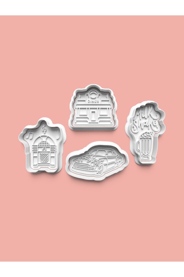 50S - Set of 4 Cookie Molds and Fondant Molds