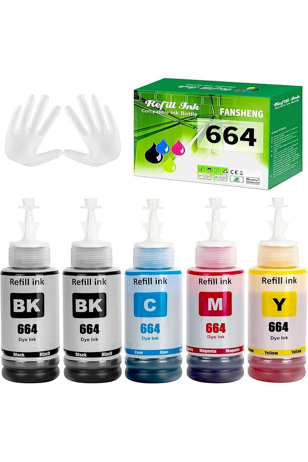 MUADİL T664 L382,l386,l3050,l3060,l3070,l565 MUADİL Mürekkep Seti 5ADET - 1