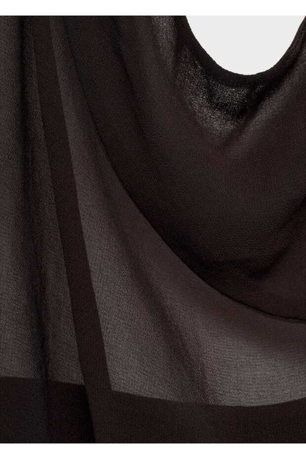 Drape yaka balon elbise - 7