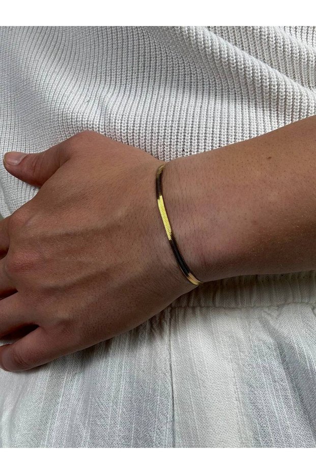 Gold Men's Chain Bracelet Women's Stainless Steel Color Does Not Fade Unisex Tarnish Steel Bracelet
