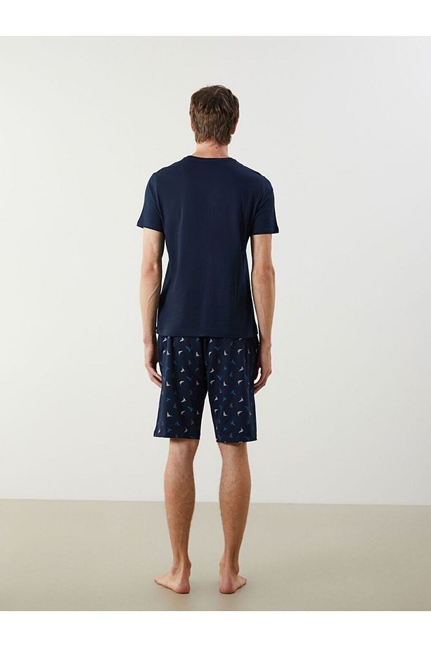 Standart Kalıp Erkek Şortlu Pijama Takımı - 4