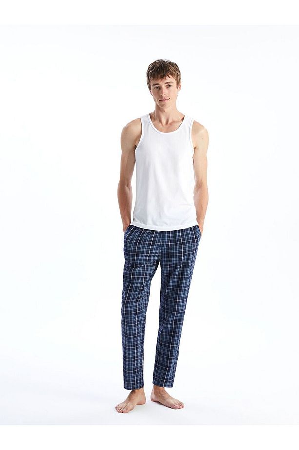 Standart Kalıp Ekose Erkek Pijama Alt - 1