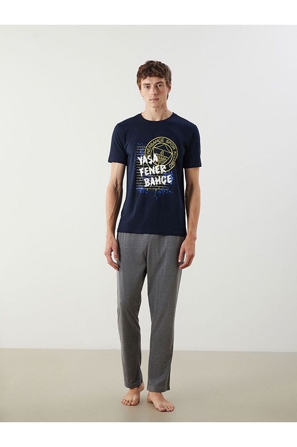 Standart Kalıp Fenerbahçe Baskılı Erkek Pijama Takımı - 2