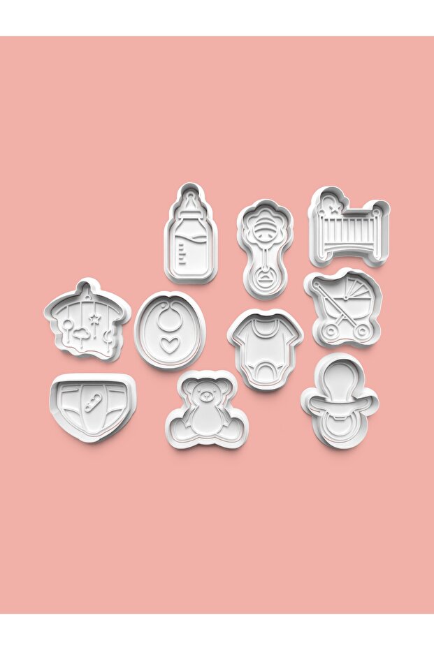 Baby Set Cookie Mold and Sugar Dough Mold Set of 10