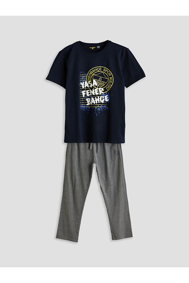 Standart Kalıp Fenerbahçe Baskılı Erkek Pijama Takımı - 5
