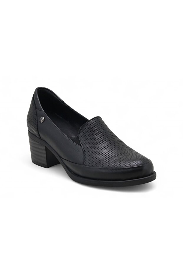 D25Ya-3330 Leather Heeled Women's Shoes