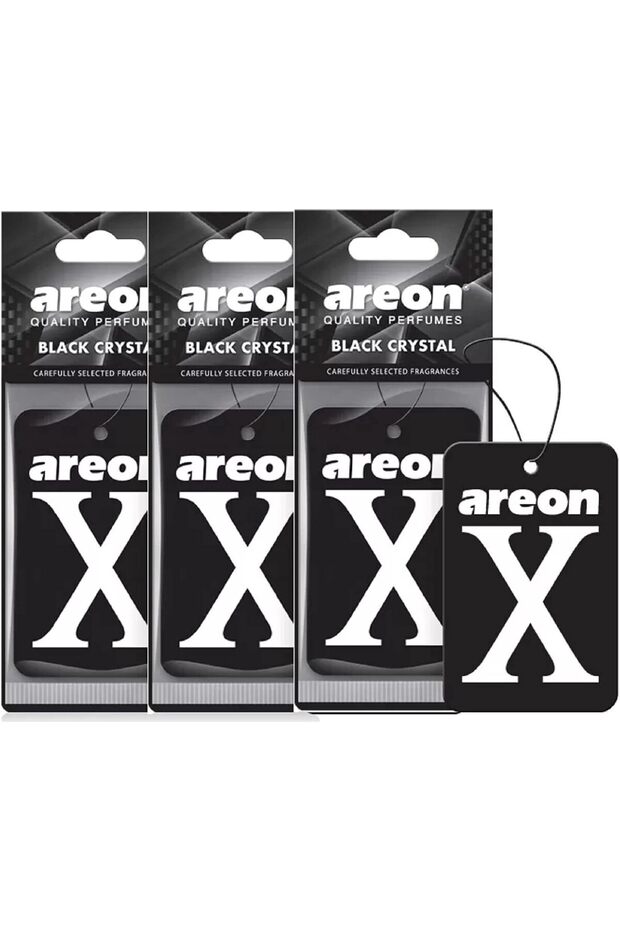 X Version Car Air Freshener Black Crystal Mirror Hanging Set Multi Pack of 3