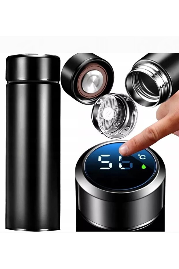 Smart Thermos with Digital Lcd Display 500 ml Stainless Steel Graduated Hot Cold Flask with Heat Display