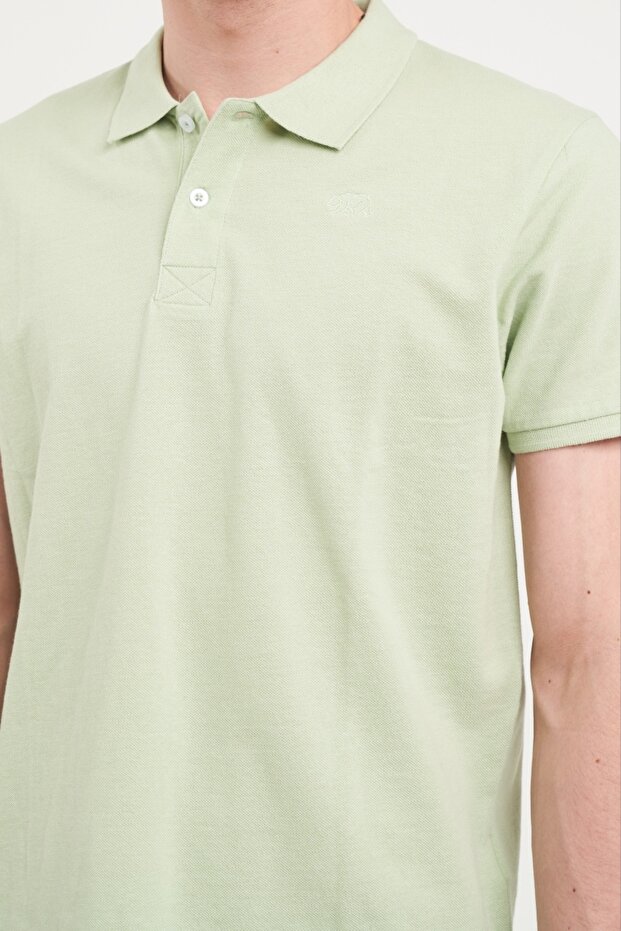 Men's solid color polo shirt - 3