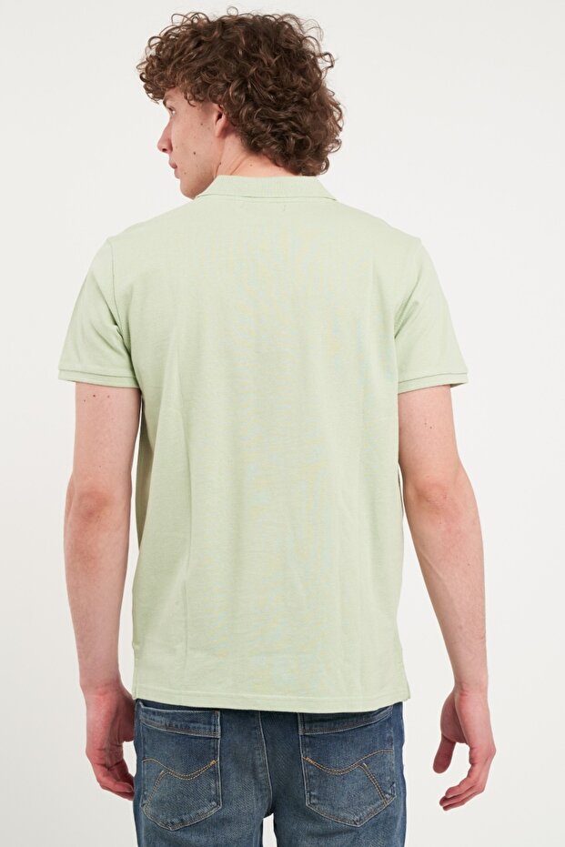 Men's solid color polo shirt - 2