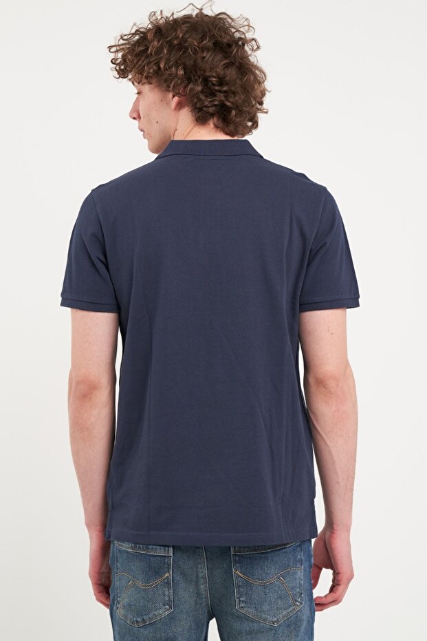 Men's solid color polo shirt - 3