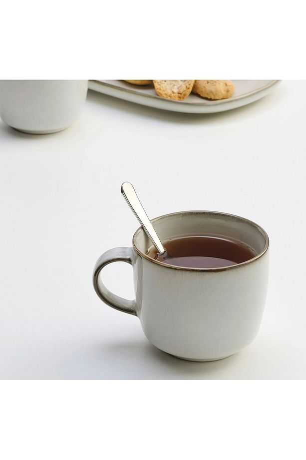 Quality 2 Adet Kulplu Kupa Yükseklik 8 Cm 2'li Set Çay Fincanı Açık Gri Bardak Hacim 370 ml - 4