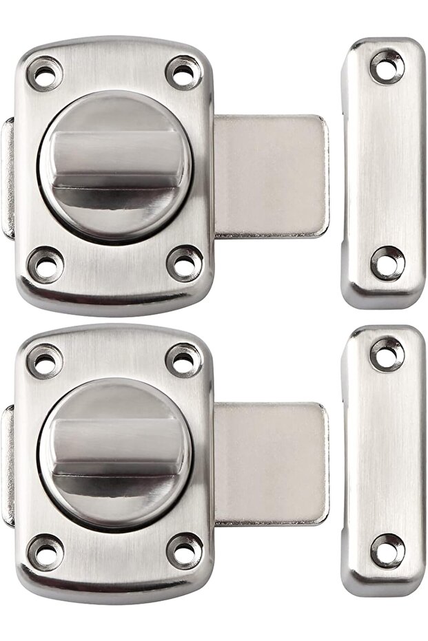 Alise Rotate Bolt Latch Gate Latches Safety Door Slide Lock, MS220U-2P Brushed Finish Pack of 2