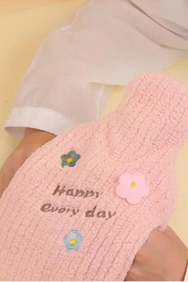 1 Litre Kompakt Tasarım Örgülü Yüzey El Geçmeli Sıcak Su Torbası - 3