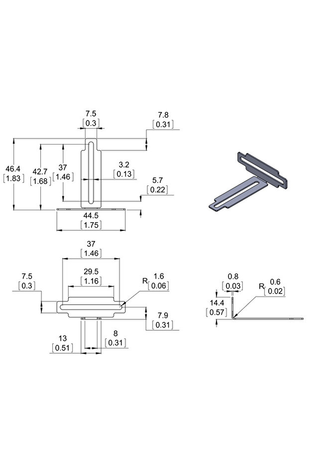 Bracket Pair for Sharp GP2Y0A02, GP2Y0A21, and GP2Y0A41 Distance Sensors - Multi-Option - 4