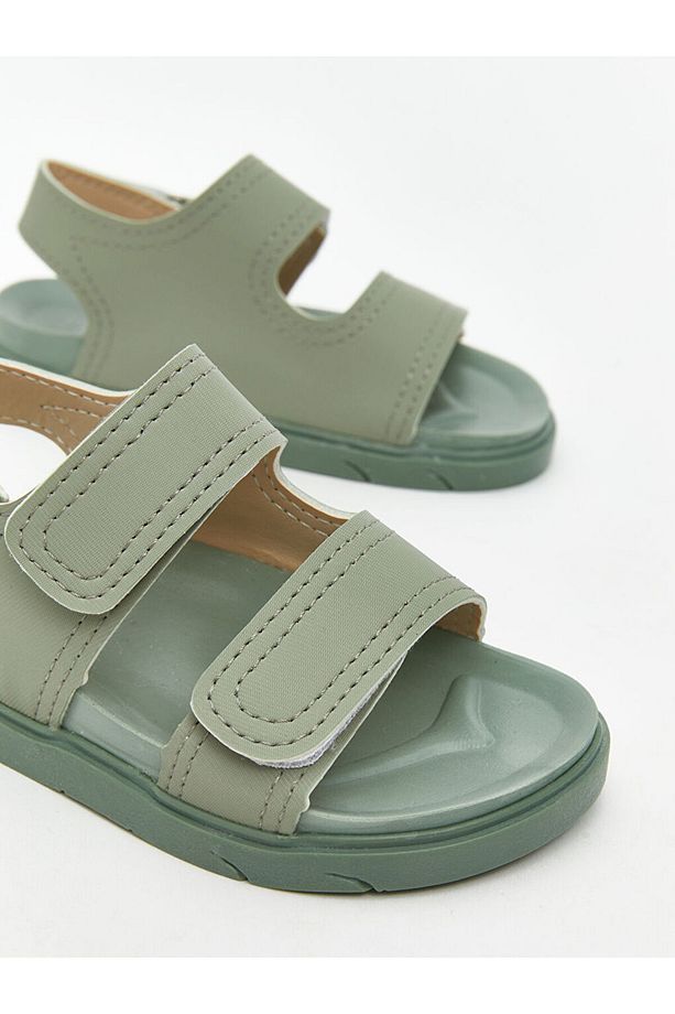 LCW STEPS Yeşil Çift Bantlı Cırt Cırtlı Erkek Bebek Sandalet - 3