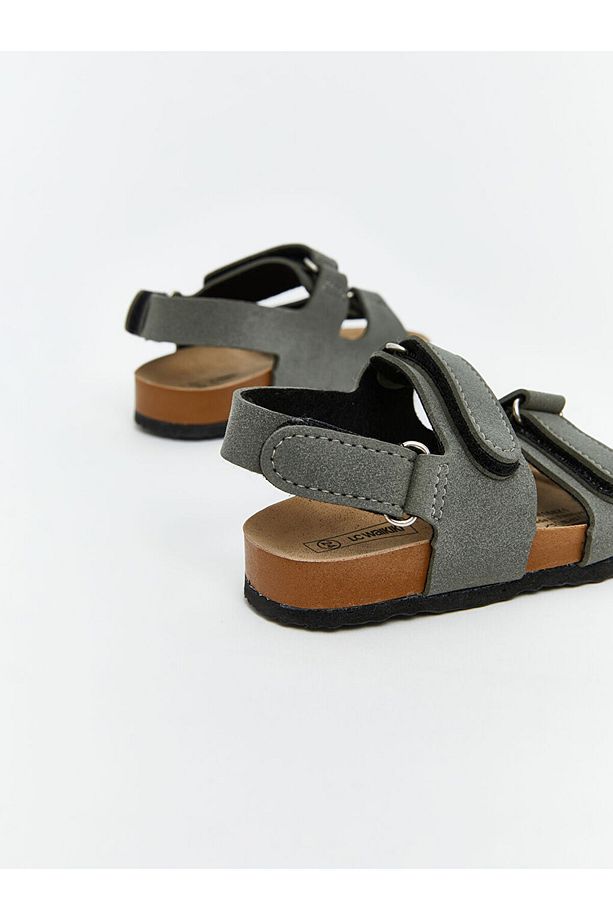 LCW STEPS Haki Süet Görünümlü Erkek Çocuk Sandalet - 5