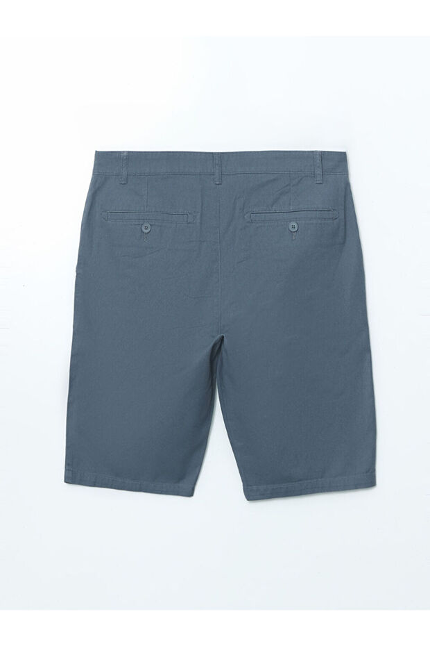 Gri Standart Kalıp Gabardin Erkek Şort - 6