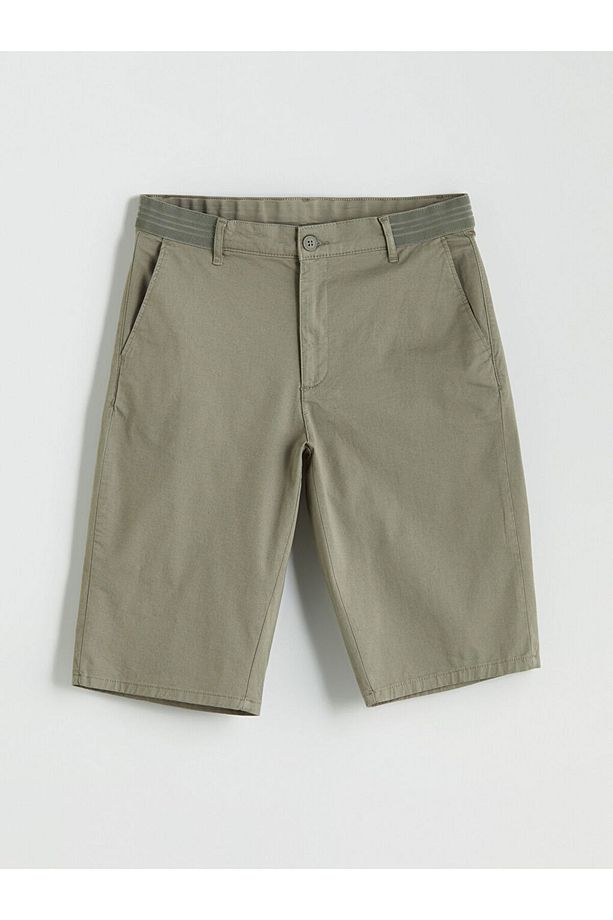 Standart Kalıp Gabardin Erkek Şort - 1
