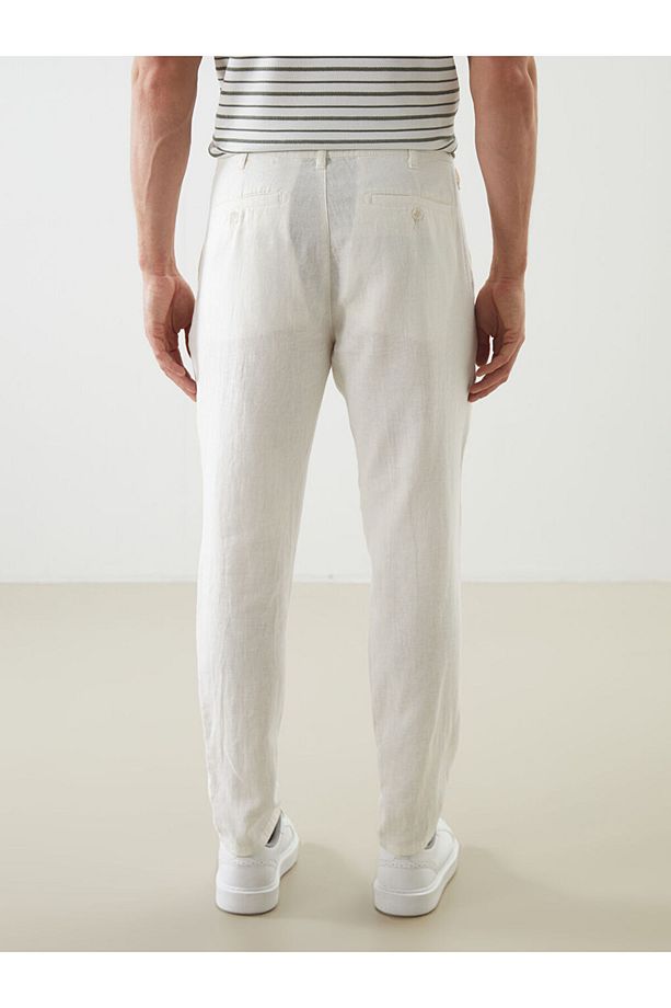 LCW Standart Kalıp Keten Karışımlı Erkek Chino Pantolon Fast Moda - 4