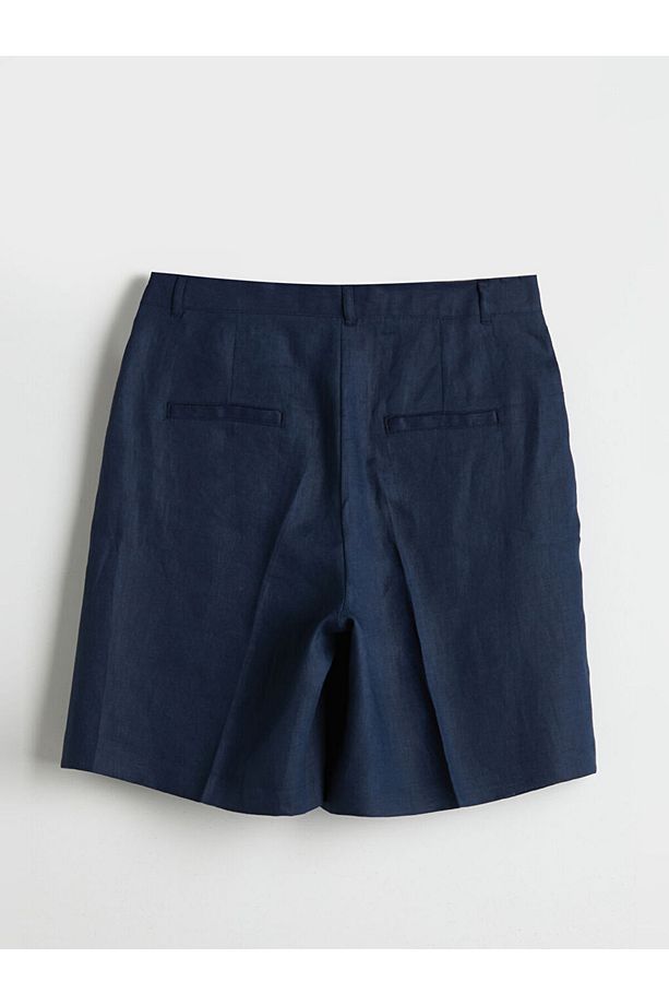 Loose Fit Keten Kadın Şort - 6