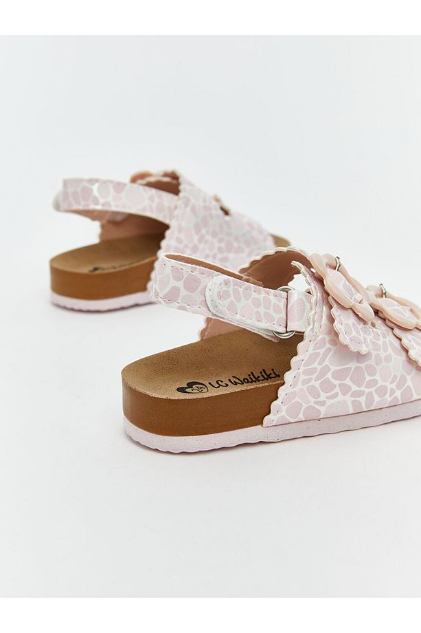 LCW STEPS Pembe Baskılı Çift Bantlı Kız Bebek Sandalet - 5